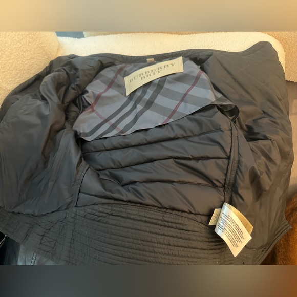 Burberry Biker Jacket duck Down Filled Lambs Leather Trim - Picture 3 of 8